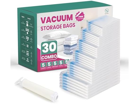 HealSmart Vacuum Storage Bags, 30 Pack