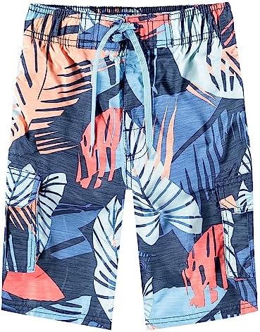 Kanu Surf Boys' Line Up Quick Dry UPF 50+ Beach Swim Trunk, Montego Denim, 2T