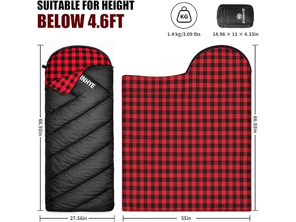 ShinHye Kids Sleeping Bag Cold Weather