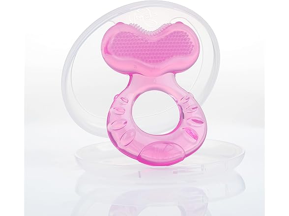 Nuby Silicone Teethe-EEZ Teether, Pink