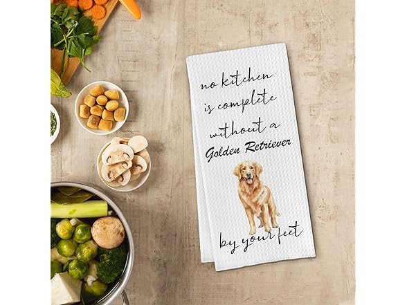 Cilrii Golden Retriever Kitchen Towels