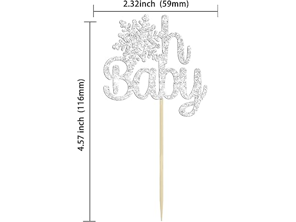 Gyufise Snowflake Oh Baby Cupcake Topper