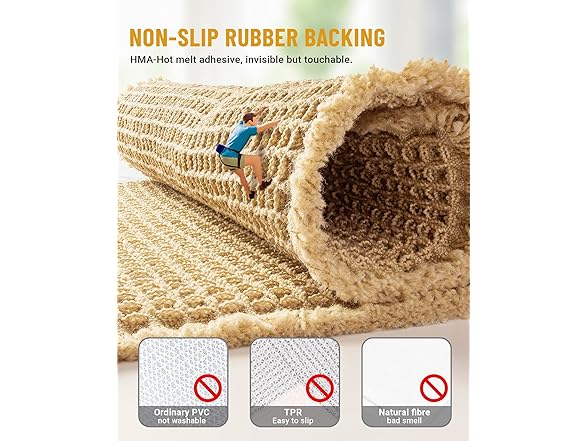 Furicher Large Waffle Bath Mat Set
