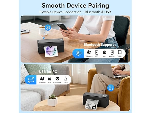 Hoorola Bluetooth Thermal Shipping Label Printer