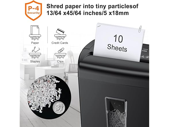 Bonsaii 10-Sheet Cross Cut Paper Shredder