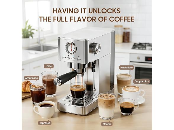 Parvusli 20 Bar Espresso, Frother