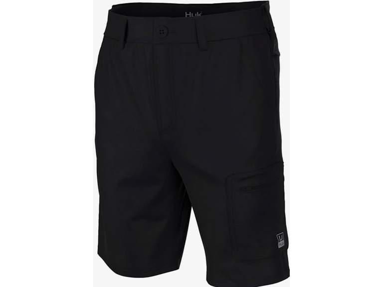 HUK Men's Standard Next Level 10.5", Quick-Drying Fishing Shorts, Black, Small