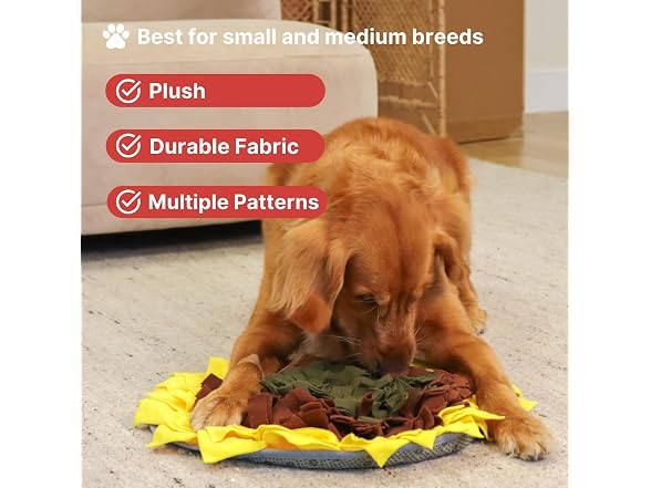Injoya Sunflower Snuffle Mat for Dogs - 19" x