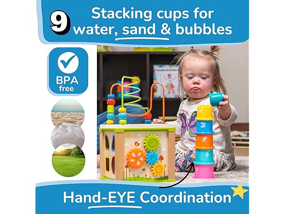 Wooden Baby Activity Cube Toy
