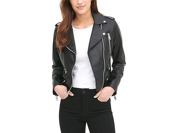 Levis Womens Faux Leather Motorcycle Jacket