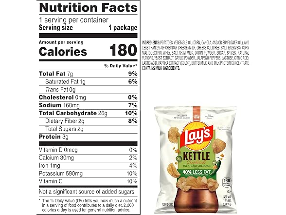Lays Kettle Chips Jalapeno Cheddar Pack of 64