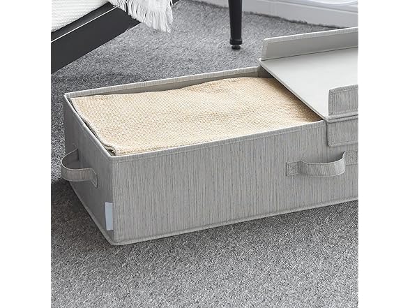 Sukkiri Homu Under Bed Fabric Zipper Blanket Storage Gray