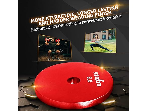 STOZM Premium Solid Steel 1-inch Weight Plate Set