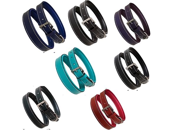 Majestic Ally Soft Leather Dog Collar, Multi