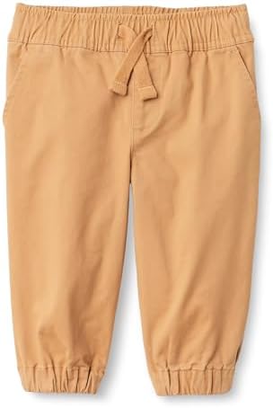 Amazon Essentials x Sofia Grainge Unisex Babies' Pull-On Twill Jogger Pants, Camel, 12 Months