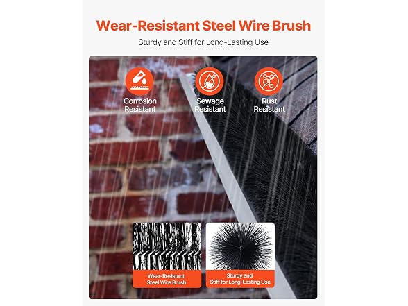 Gutter Brush, 80 Feet Total Length 4.33 inch