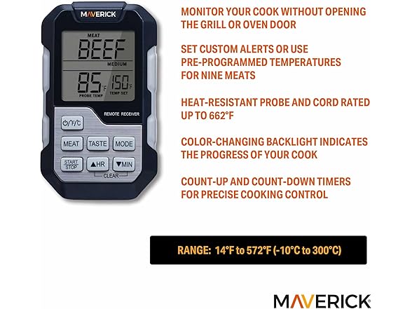 Maverick Single Probe BBQ Thermometer & Timer