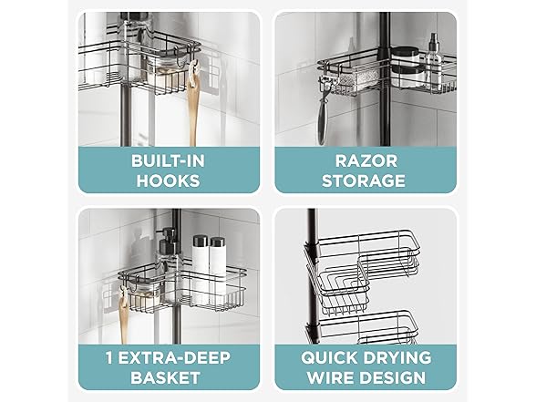 Zenna Home Tension Shower Caddy Bronze