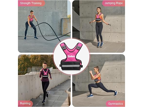 ZELUS Pink Adjustable Weighted Vest 4-10lbs