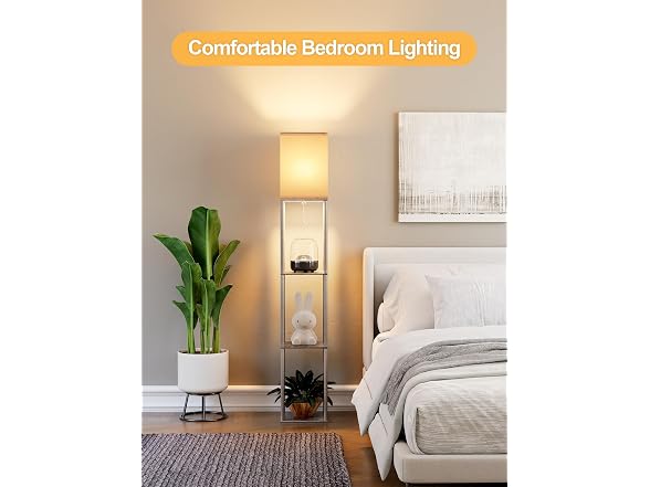 PARTPHONER Floor Lamp with Shelves