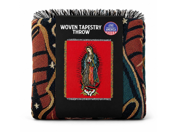 Virgin Guadalupe Woven Tapestry Blanket