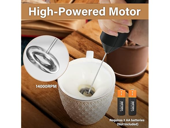 YSSOA Electric Milk Frother Black