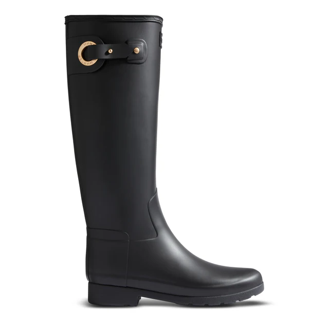 Hunter Refined Gold Trim Tall Gloss Women's Boots (9) - Gallery 5