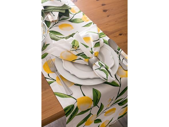 DII Lemon Bliss Tabletop Collection, Table Runner, 14x108