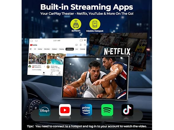 LAMTTO 9" Apple Carplay Screen