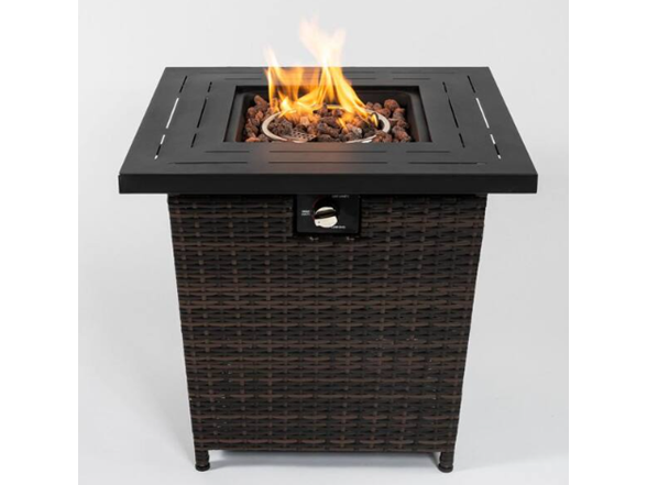 ToolCat 28" Square Wicker Fire Table