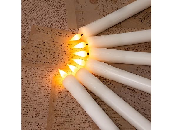Homemory Real Wax LED Flameless Taper Candles with Timer
