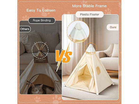 LOOBMBNS Standard Cat & Mini Dog Teepee Tent House