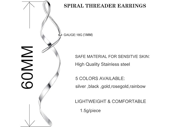 Spiral Threader Earrings 2STYLE-4PAIRS