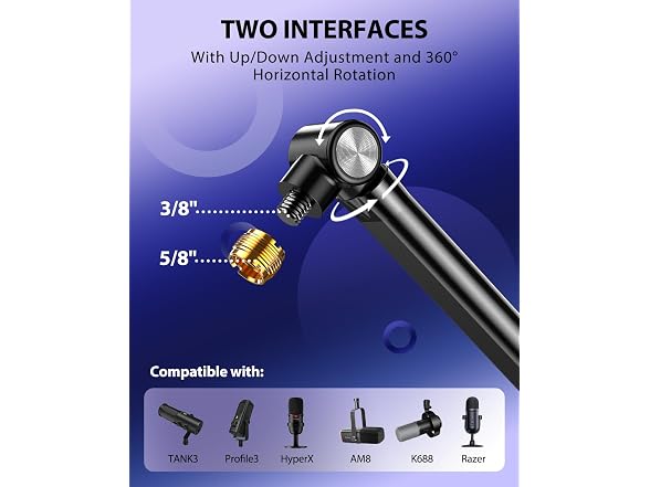 UBeesize Microphone Boom Arm, Aluminum
