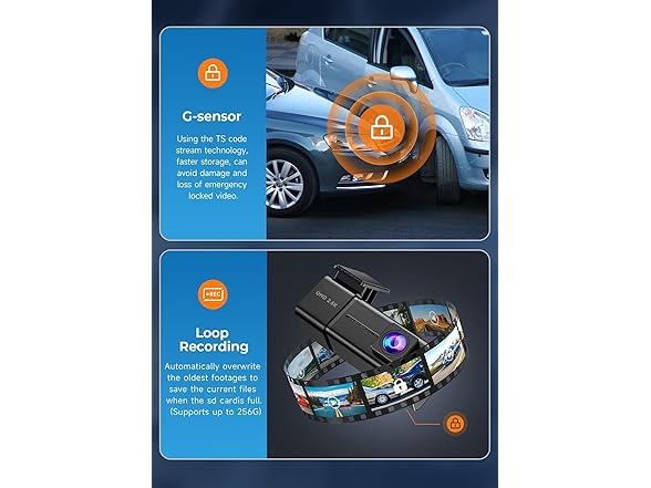 2.5K Mini WiFi Front Dashcam - 32GB SD Included