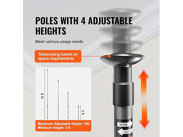 Dust Barrier Poles, Carry Bag, 10 Ft Poles with