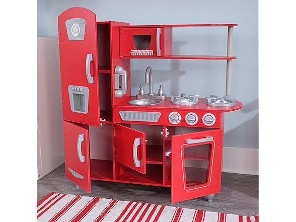 KidKraft Red Vintage Wooden Play Kitchen