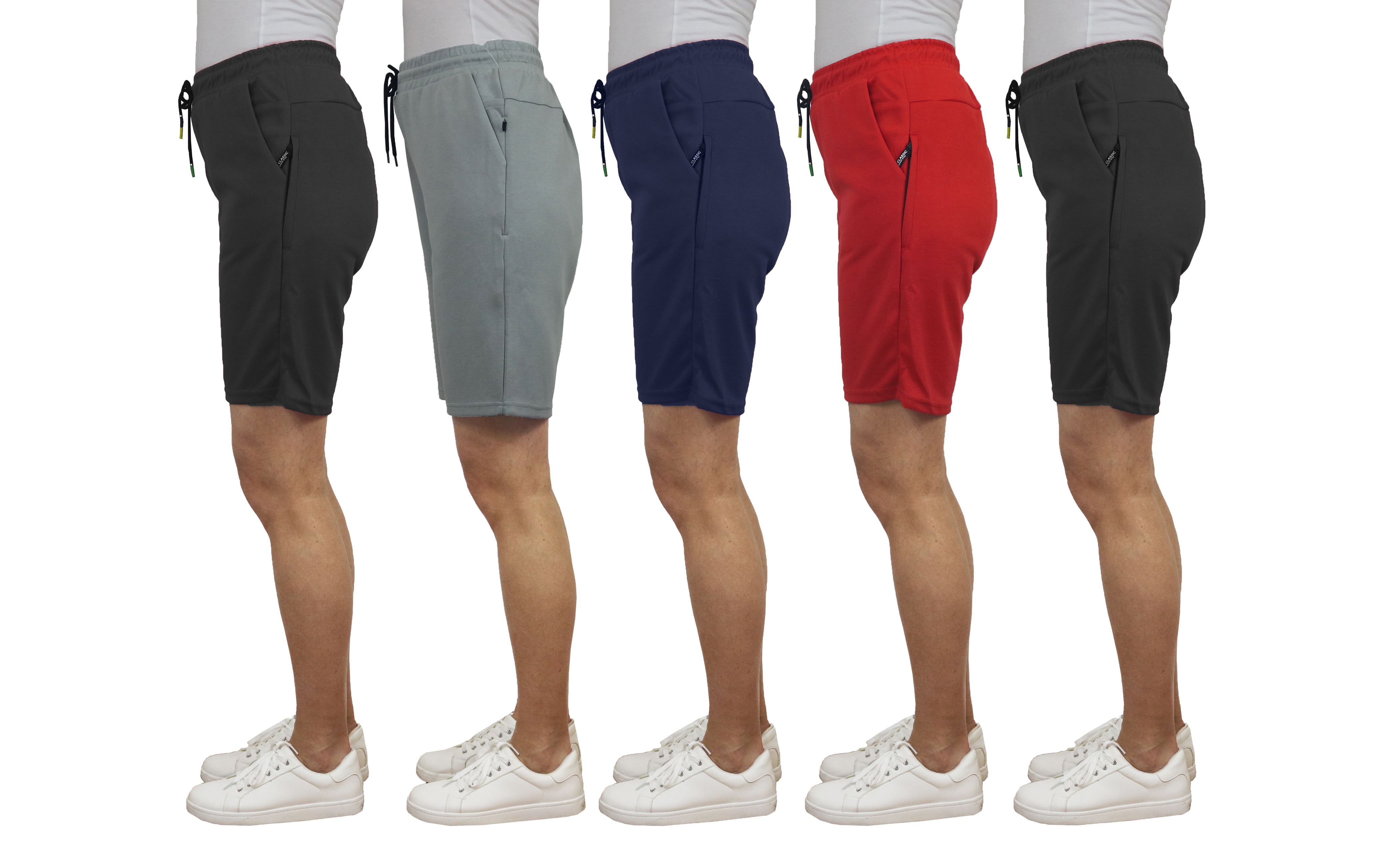 5Pk Womens Classic T/F Jogger Shorts - Gallery 10