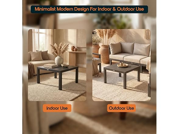 LeisureMod All-Weather Outdoor Coffee Table