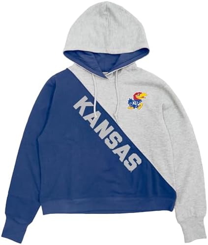 Blue 84 Standard NCAA Officially Licensed Diagonal Colorblock Hooded Sweatshirt, Team Color, Small