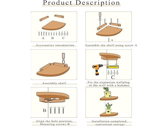 Increased Fire Corner Wall Shelf