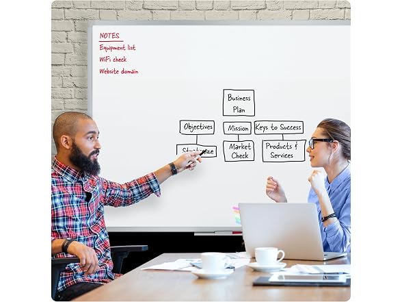 Mead Dry Erase White Board, 48" x 36" Magnetic Whiteboard
