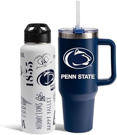 Memory Company NCAA Water Bottle and Tumbler with Straw Set