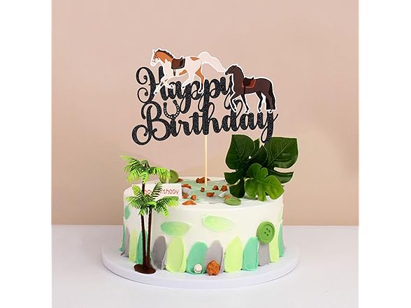 Gyufise 1Pcs Horse Happy Birthday Cake