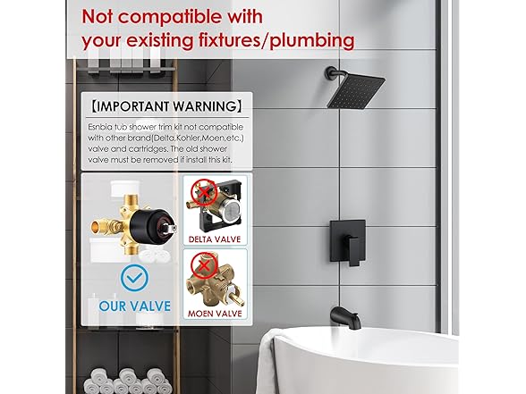 Esnbia Tub Shower Faucet Set