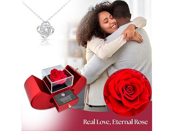 Beyond Love Preserved Rose Sterling Necklace