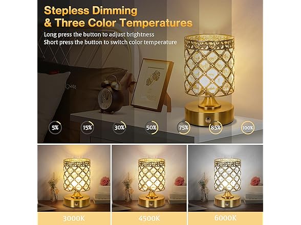 TOBUSA Gold Rechargeable Table Lamp