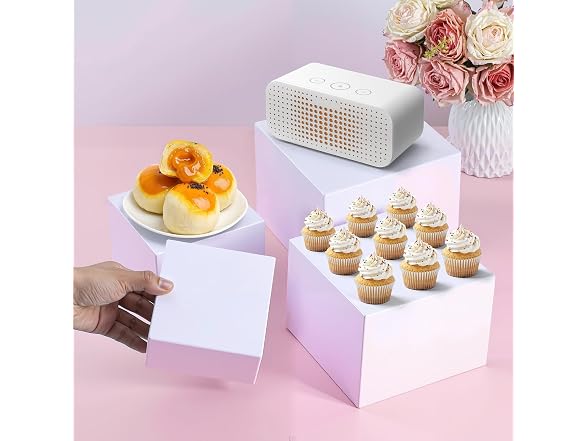 8Pcs Acrylic Display Risers Hollow Cube Food Stands
