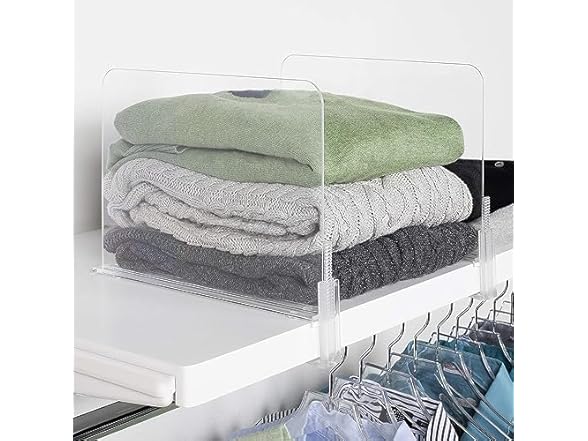 J&V TEXTILES Acrylic Shelf Divider Set