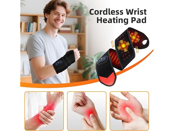 DeMoce Cordless Heated Wrist Brace Pad